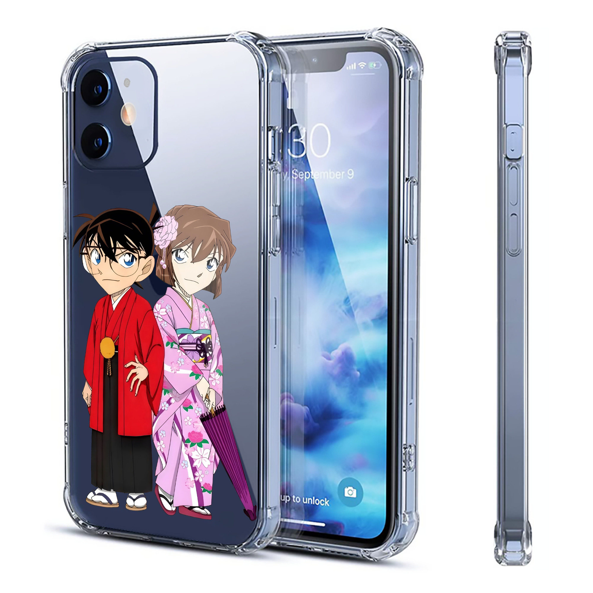 （画像用） 名探偵コナン 江戸川 コナン Detective Conan Conan Edogawa 【iPhone 12シリーズ対応】透明スマホケース（クリアソフトケース）